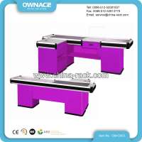 Hot Sale Automatic Electric Checkout Counter with Conveyor Belt in Modern Style for Supermarket